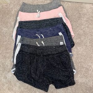 Pair of 6 girls justice athletic/lounge shorts, size 12